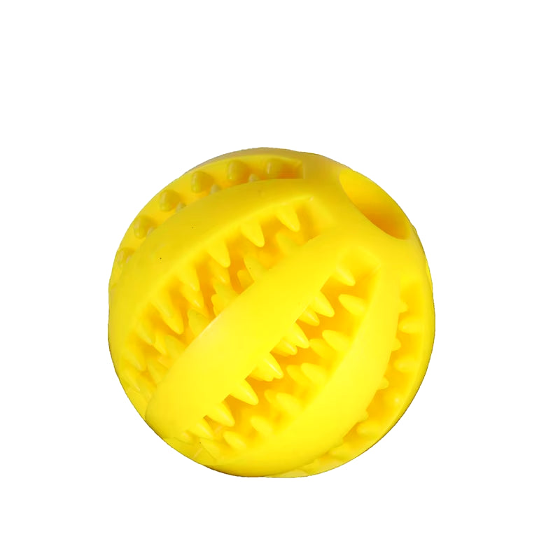 Natural Rubber Interactive Dog Chew Toy - Extra-Tough Tooth Cleaning Treat Ball (5cm)