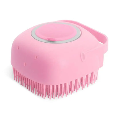 Pet Grooming Shampoo Brush - 2.7 Oz (80 ml) Soft Silicone Rubber Massage Comb for Bathing Short-Haired Dogs and Cats