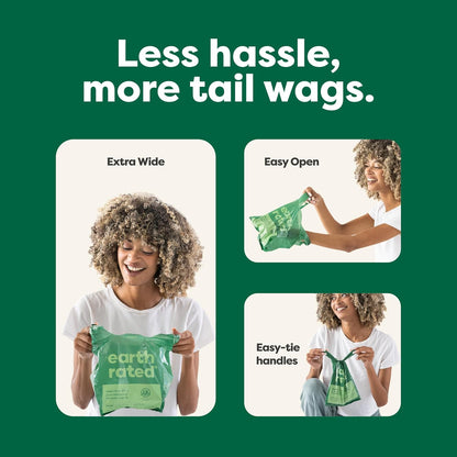 Earth Rated Lavender Dog Waste Bags with Handles, 600 Count, Leakproof and Easy to Tie Value Pack