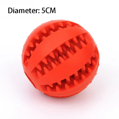 Natural Rubber Interactive Dog Chew Toy - Extra-Tough Tooth Cleaning Treat Ball (5cm)