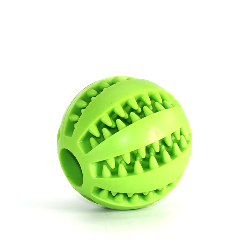 Natural Rubber Interactive Dog Chew Toy - Extra-Tough Tooth Cleaning Treat Ball (5cm)