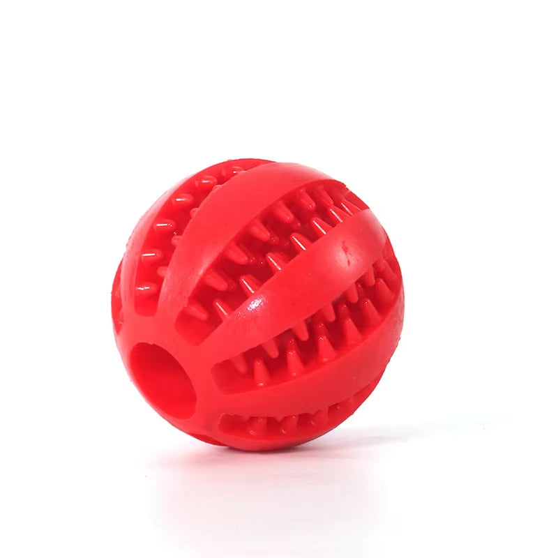 Natural Rubber Interactive Dog Chew Toy - Extra-Tough Tooth Cleaning Treat Ball (5cm)