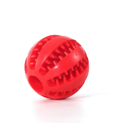 Natural Rubber Interactive Dog Chew Toy - Extra-Tough Tooth Cleaning Treat Ball (5cm)