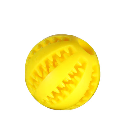 Natural Rubber Interactive Dog Chew Toy - Extra-Tough Tooth Cleaning Treat Ball (5cm)
