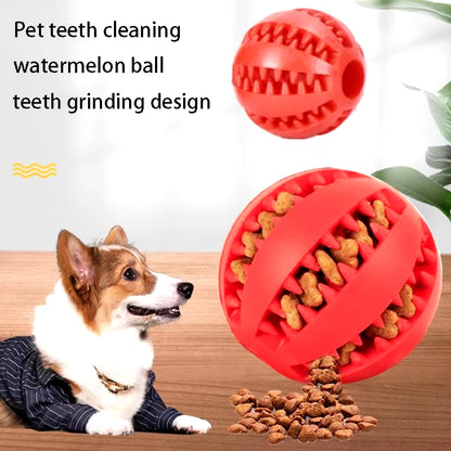 Natural Rubber Interactive Dog Chew Toy - Extra-Tough Tooth Cleaning Treat Ball (5cm)