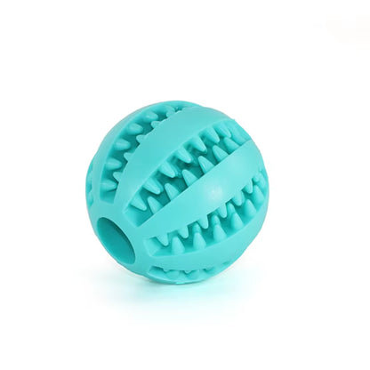 Natural Rubber Interactive Dog Chew Toy - Extra-Tough Tooth Cleaning Treat Ball (5cm)