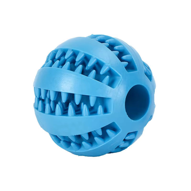 Natural Rubber Interactive Dog Chew Toy - Extra-Tough Tooth Cleaning Treat Ball (5cm)