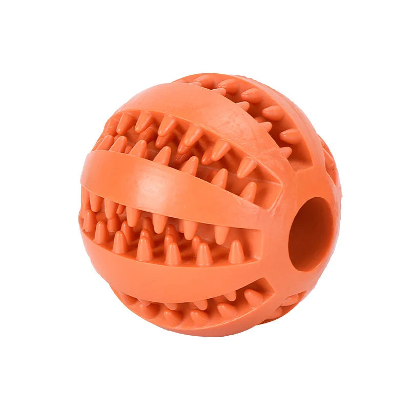 Natural Rubber Interactive Dog Chew Toy - Extra-Tough Tooth Cleaning Treat Ball (5cm)