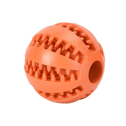 Natural Rubber Interactive Dog Chew Toy - Extra-Tough Tooth Cleaning Treat Ball (5cm)